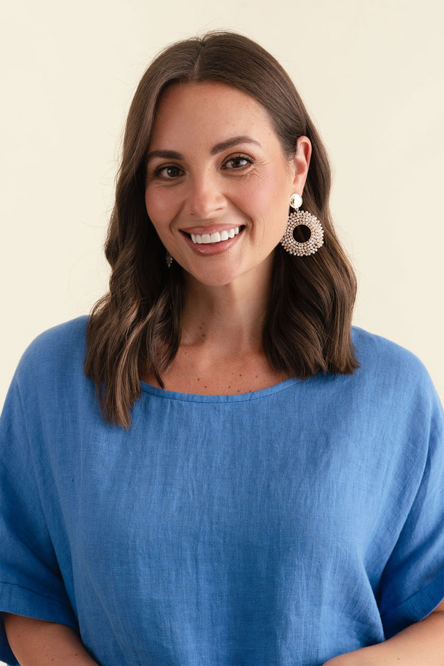 Jing Pink Bead Drop Earrings image 1