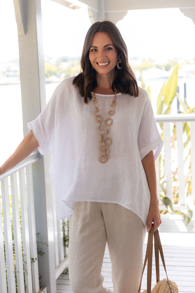 Chaya White Linen Top