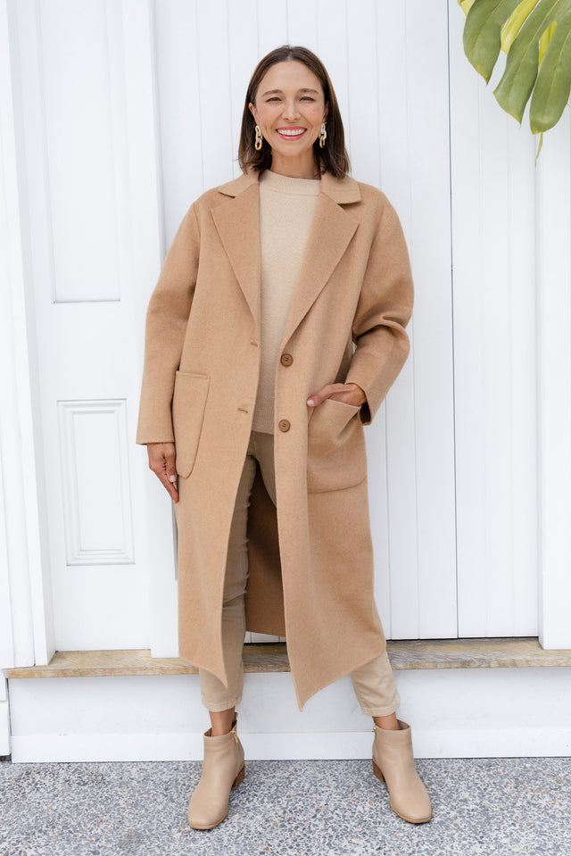 Cohan Camel Wool Blend Button Coat image 1