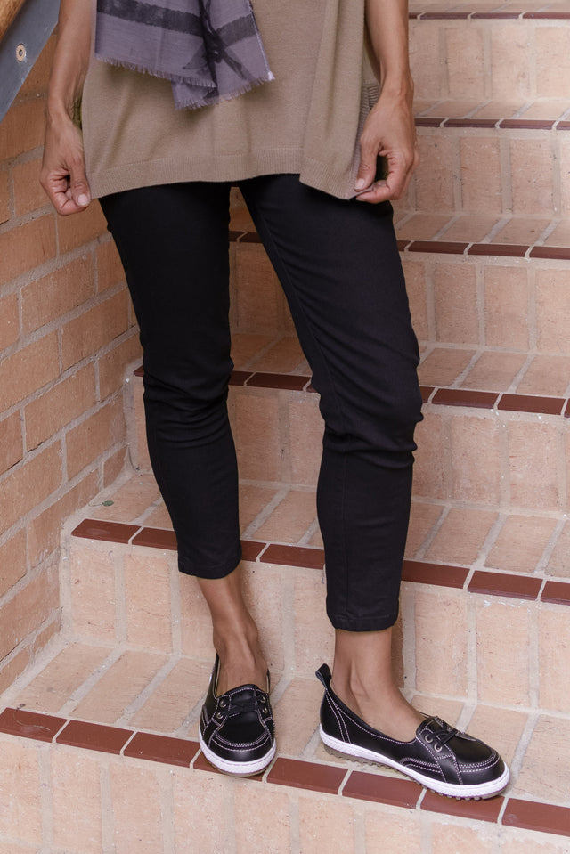 Callie Black Cotton Stretch Pants