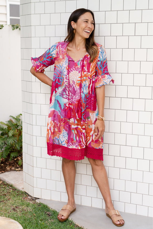 Cayman Pink Reef Cotton Tunic Dress image 1