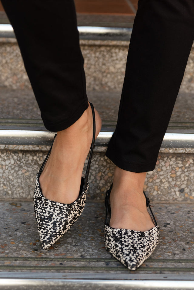 Ava Black Leather Slingback Mule image 7