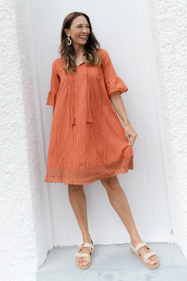 Cayman Rust Cotton Tunic Dress image 1