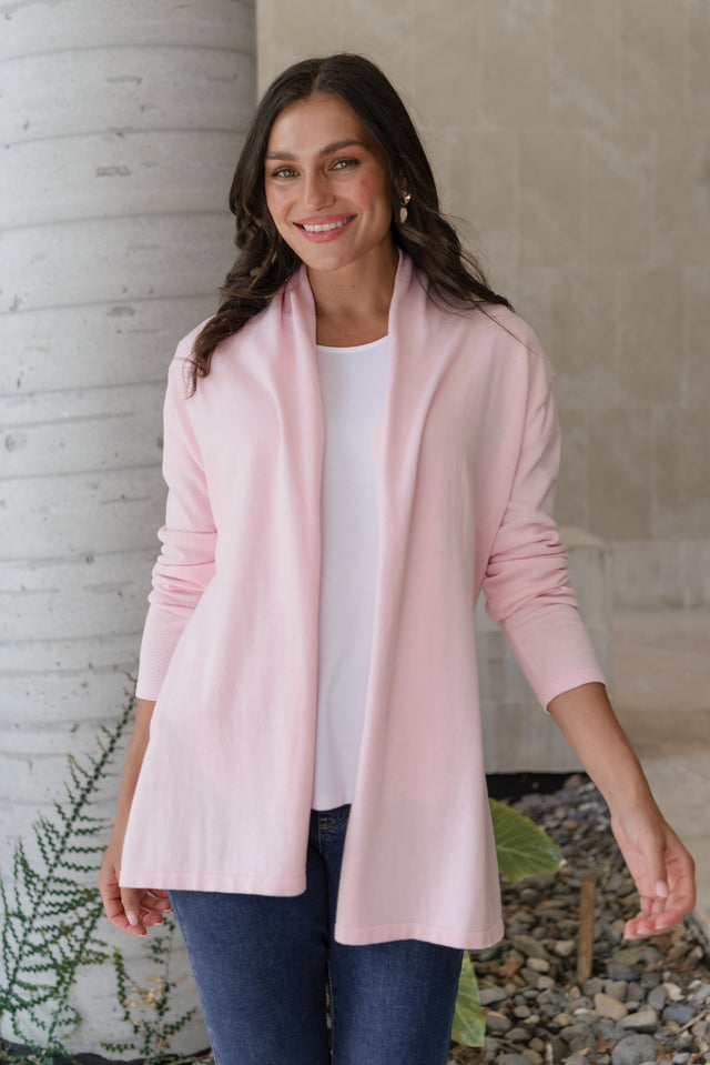 Primrose Pink Cotton Drape Cardigan image 1