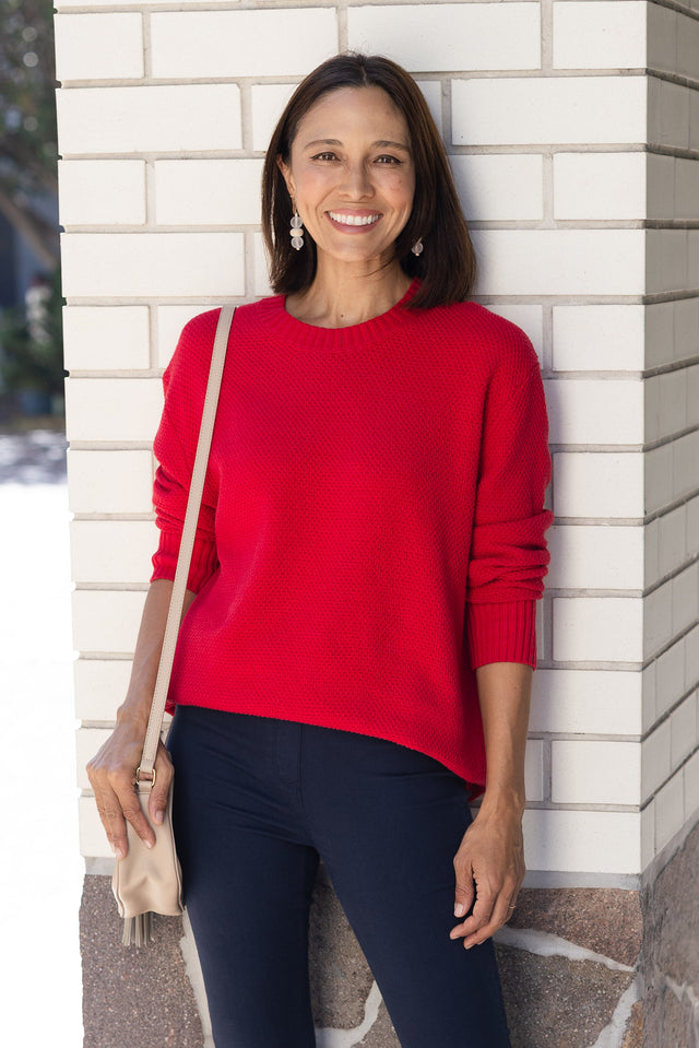 Skylar Red Cotton Blend Knit Jumper image 1
