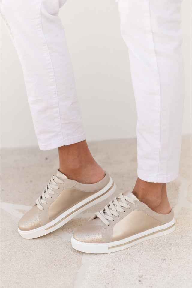 Nicky Champagne Leather Mule Sneaker image 2