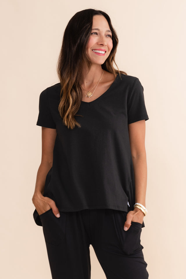 Montreal Black Cotton Tee