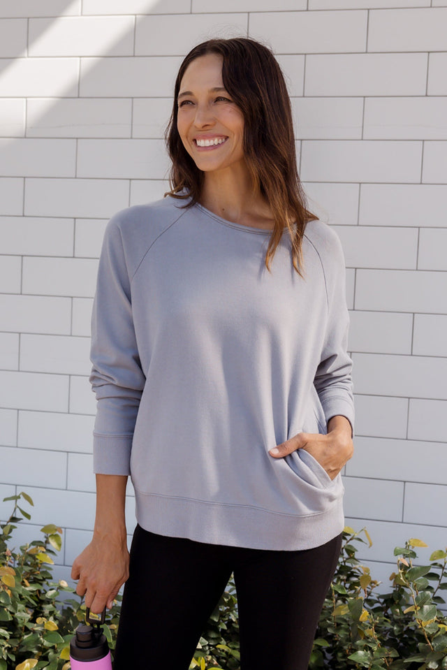 Julia Steel Cotton Sweatshirt