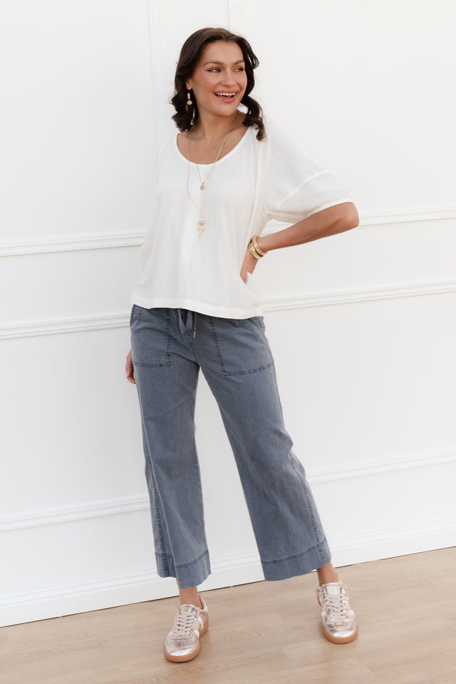 Theodore Blue Denim Drawstring Pants