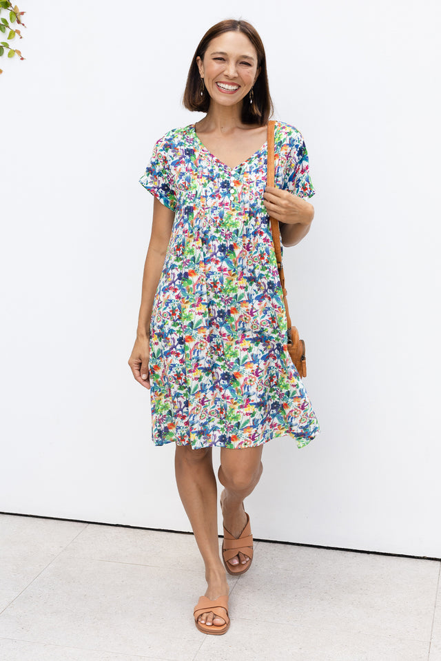 Barry Green Floral Cotton Button Dress