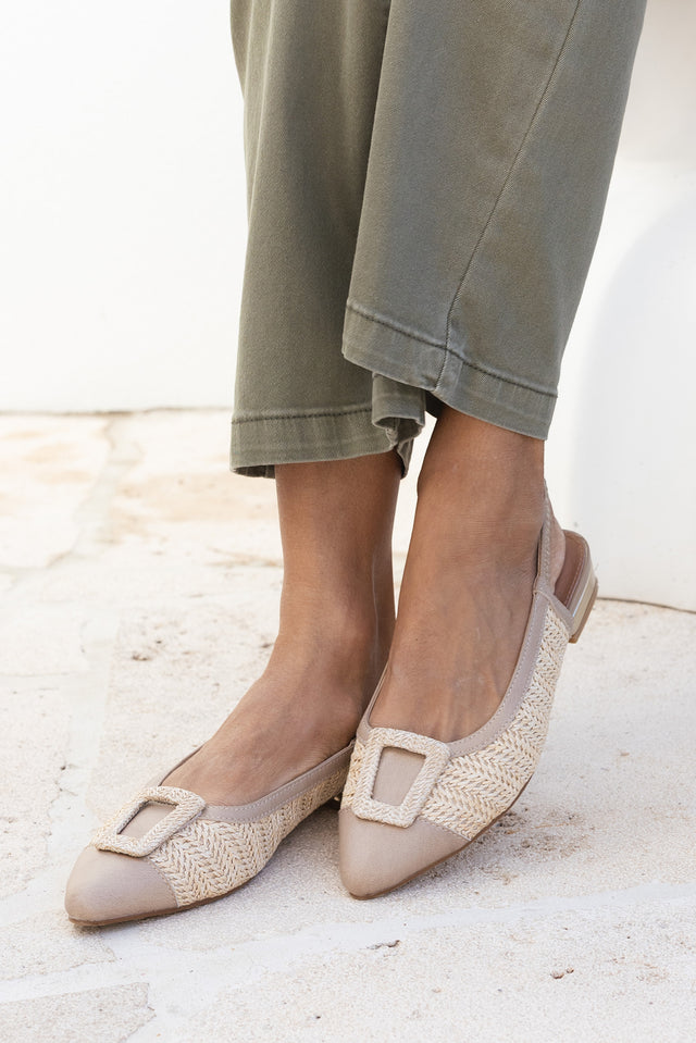 Alcatraz Beige Leather Slingback Mule image 2