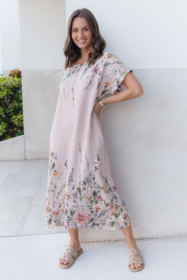 Morrison Blush Floral Linen Pocket Dress