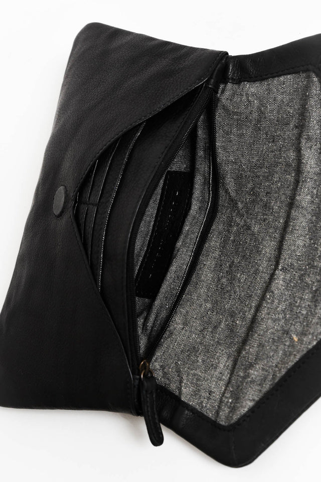 Riley Black Leather Clutch image 2