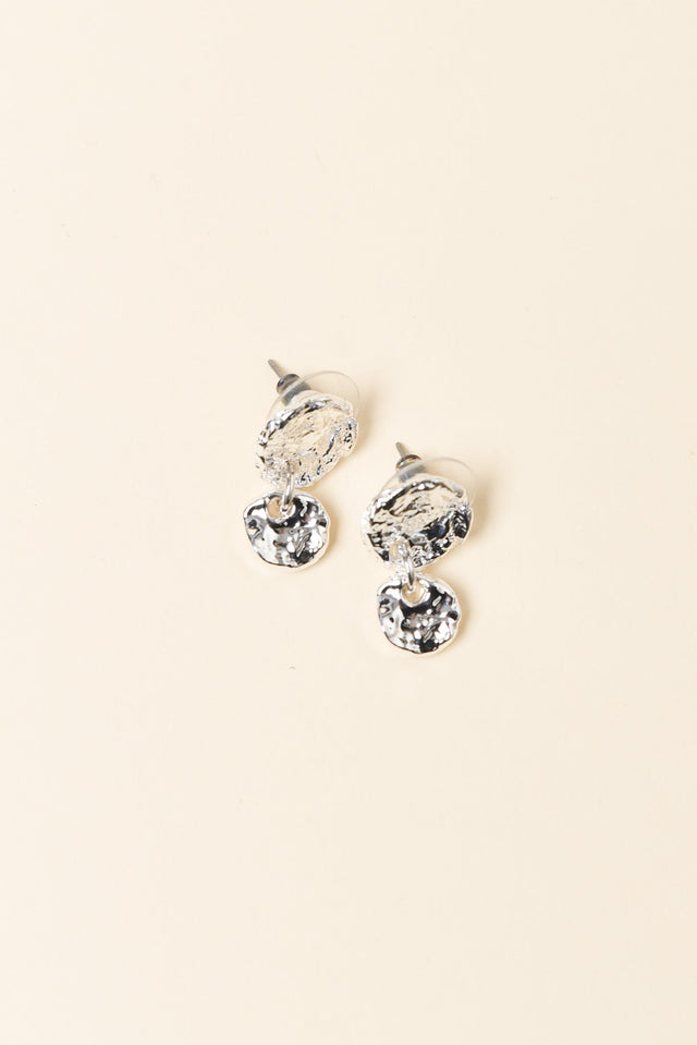 Rydell Silver Beaten Circle Earrings image 1