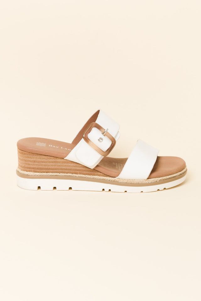 Ryver White Buckle Wedge Sandal image 1