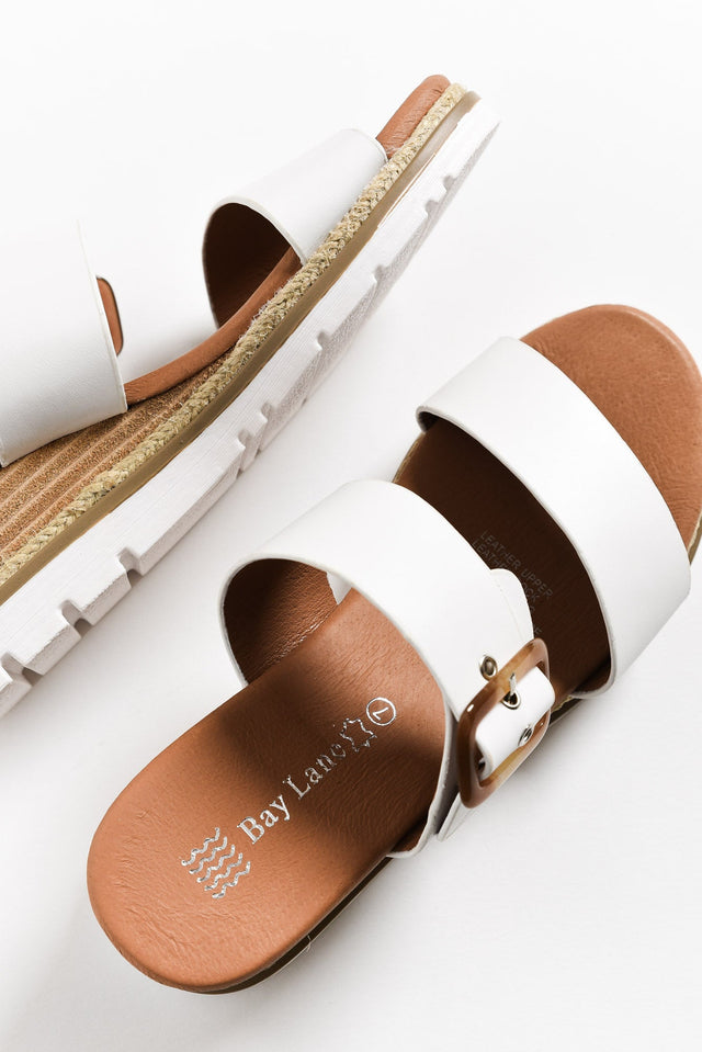 Ryver White Buckle Wedge Sandal image 6