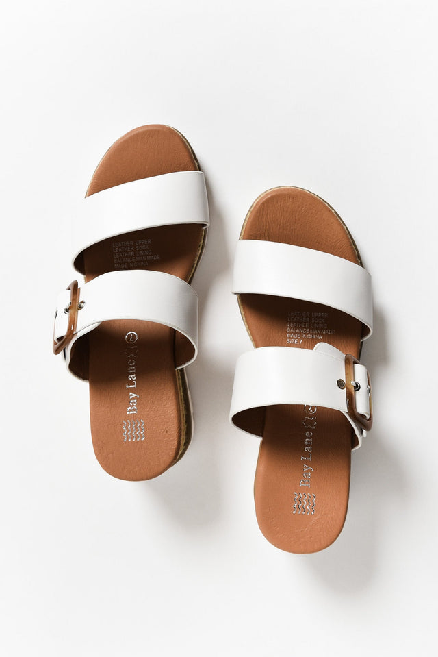 Ryver White Buckle Wedge Sandal image 4