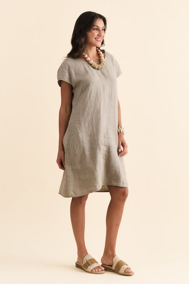 Sahara Taupe Linen Pocket Dress image 4