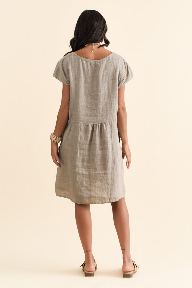 Sahara Taupe Linen Pocket Dress image 5