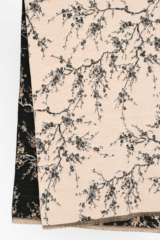 Sakura Dark Green Blossom Scarf