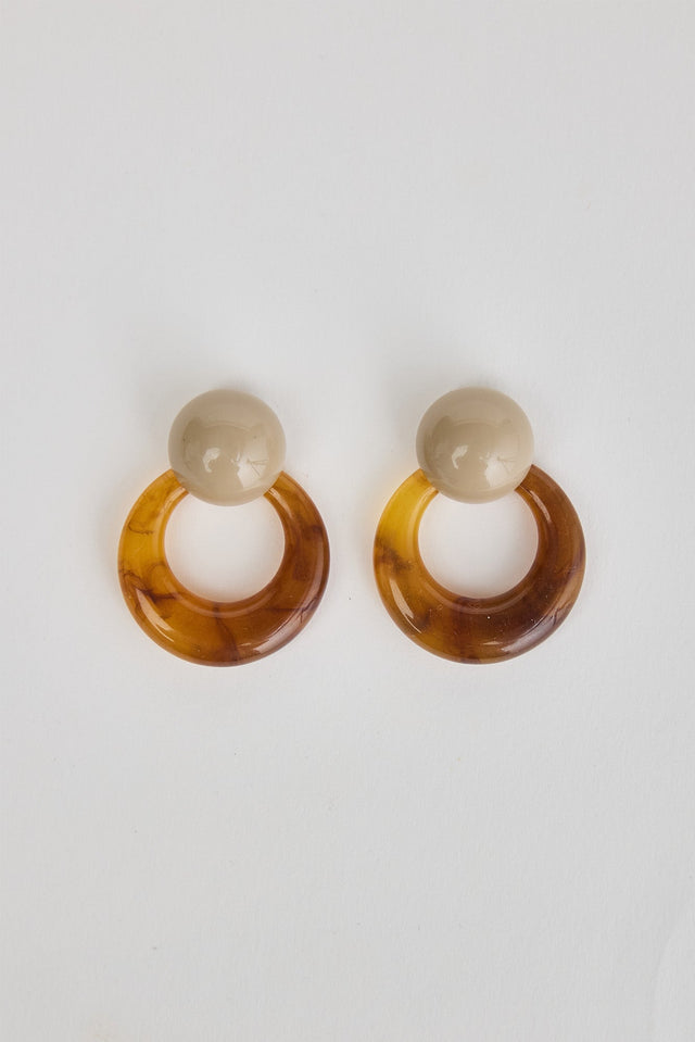 Sandra Gold Marble Drop Earrings image 1