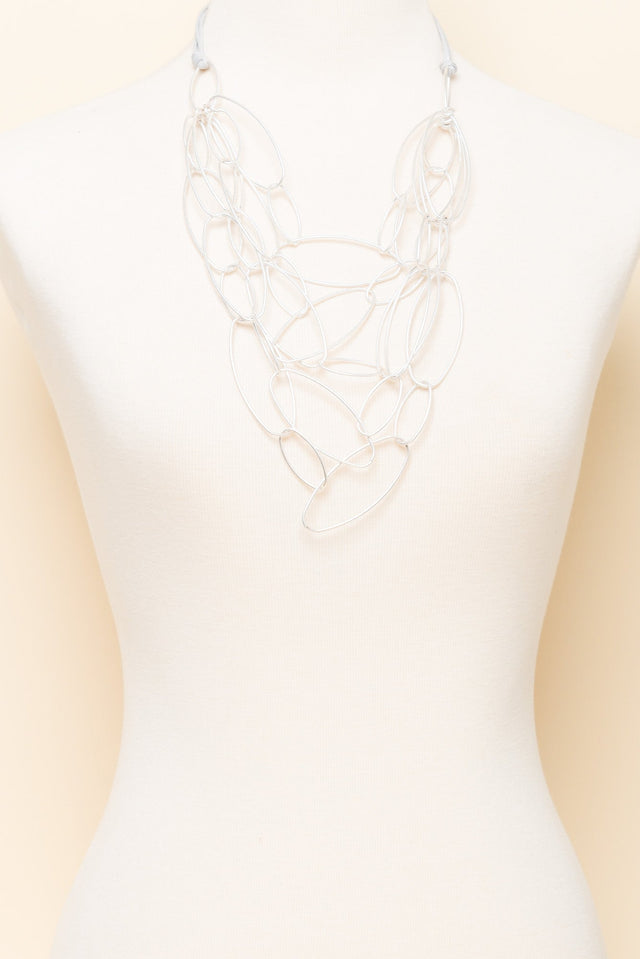 Sara Silver Linked Necklace image 2