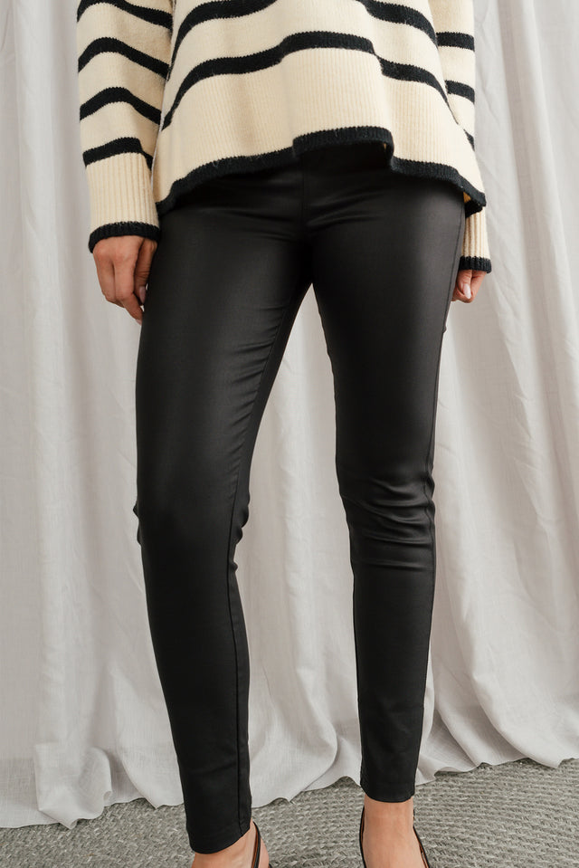 Sawyer Black Wet Look Pants image 1