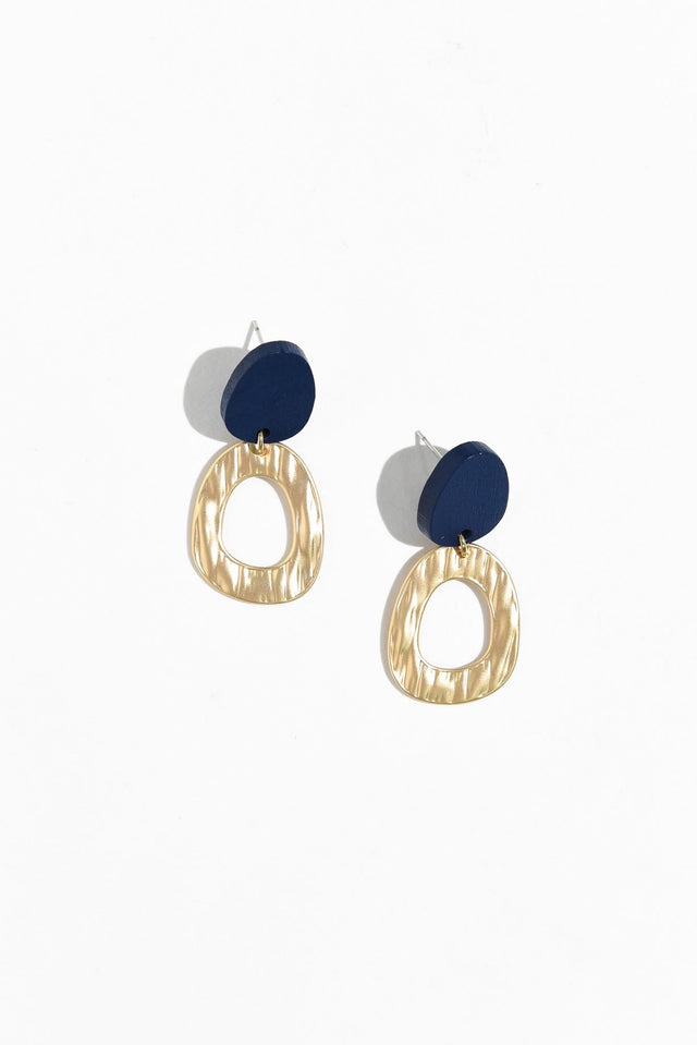 Silva Navy Circle Drop Earrings image 1