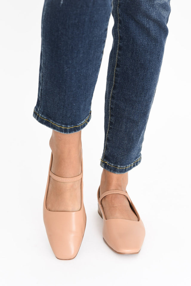 Sophia Nude Leather Ballet Flat image 6