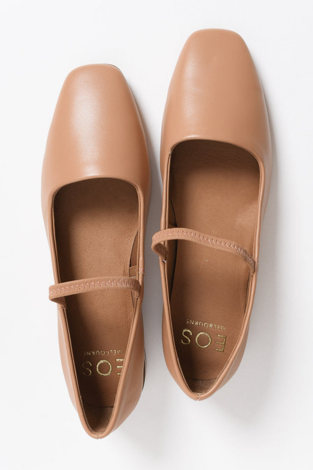 Sophia Nude Leather Ballet Flat image 4