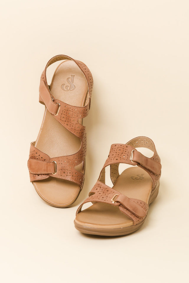 Suit Tan Leather Cut Out Sandal image 2