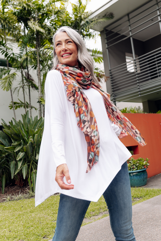 Susie White Asymmetrical Bamboo Top image 2