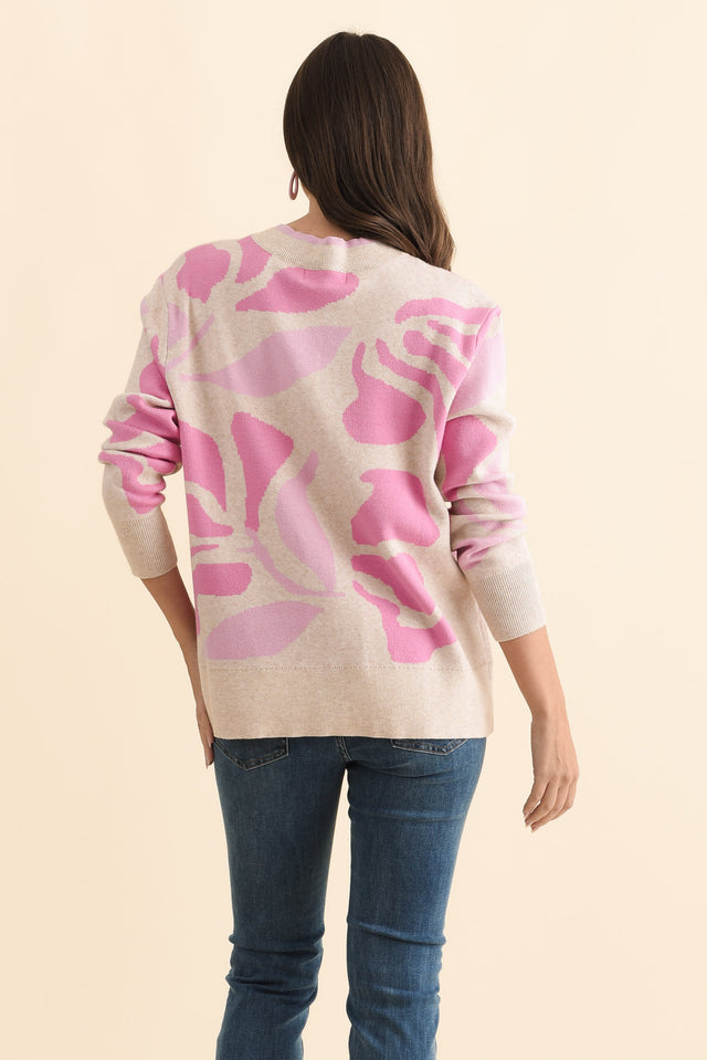 Swan Pink Flower Knit Sweater image 5