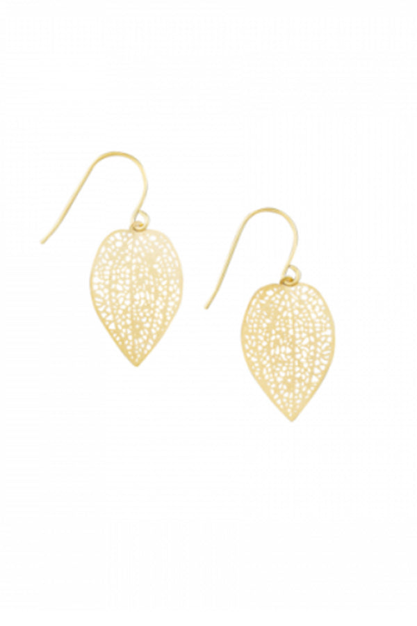 Gold Mini Leaf Lace Earring - Blue Bungalow image 1