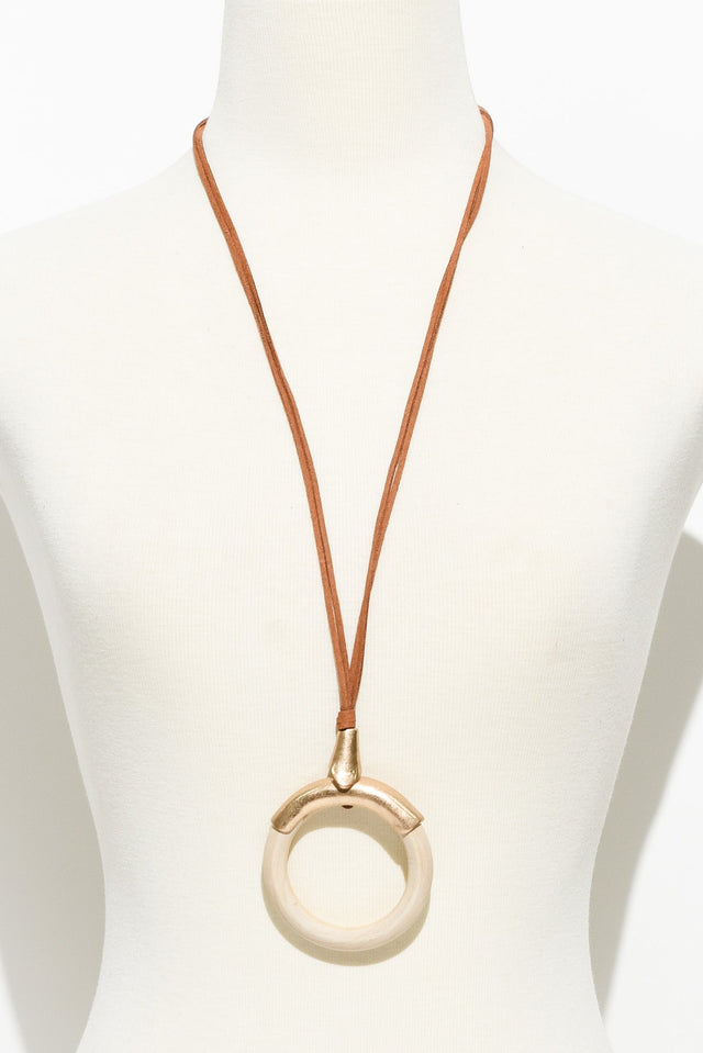 Tess Natural Wood Pendant Necklace image 2