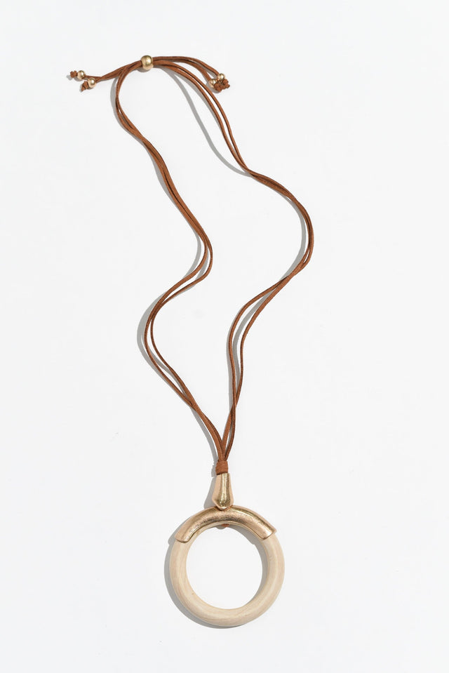 Tess Natural Wood Pendant Necklace image 1