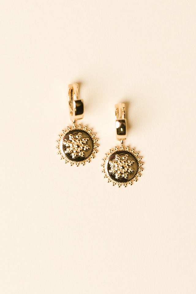 Tessa Gold Disc Drop Earrings