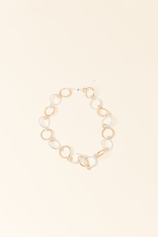Theta Two Tone Ring Link Necklace