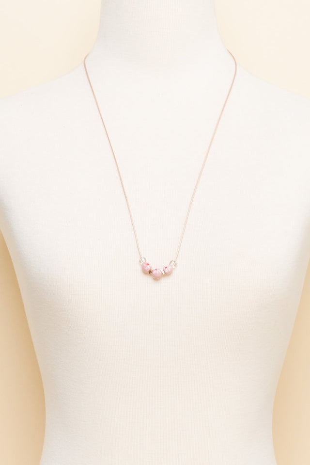 Tilda Pink Flower Beaded Necklace image 2