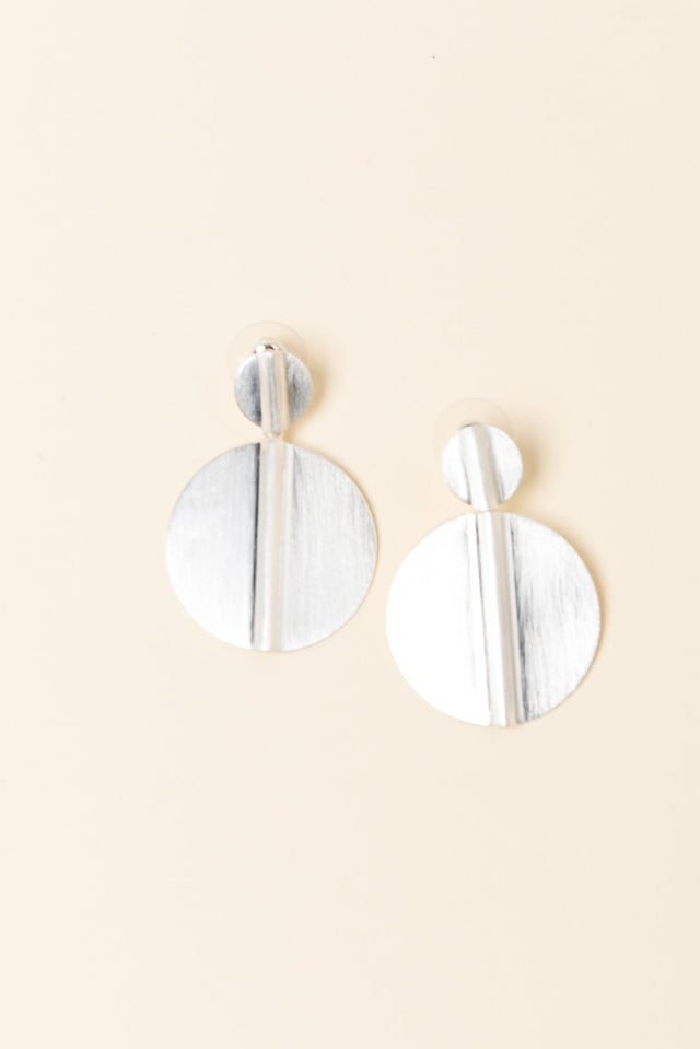 Tito Silver Circle Drop Earrings image 1