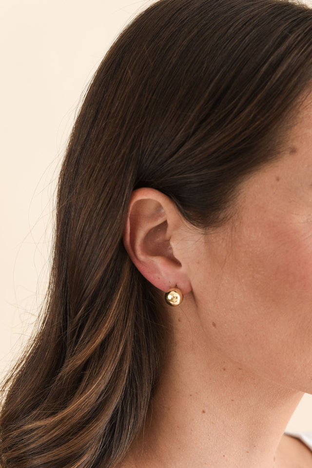 Tommy Gold Stud Earrings image 2