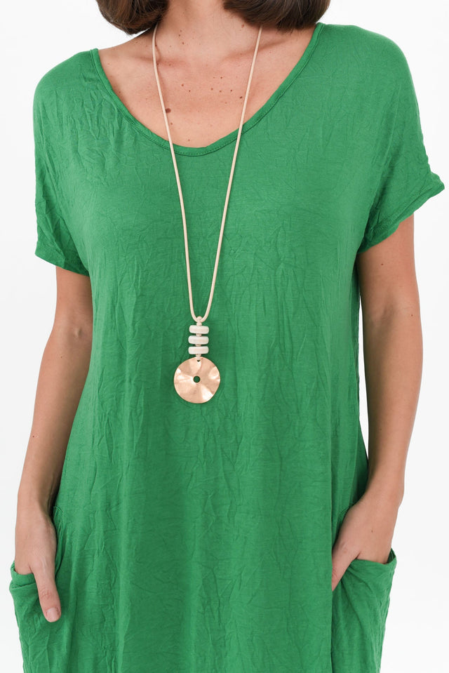 Travel Green Crinkle Cotton Maxi Dress image 7