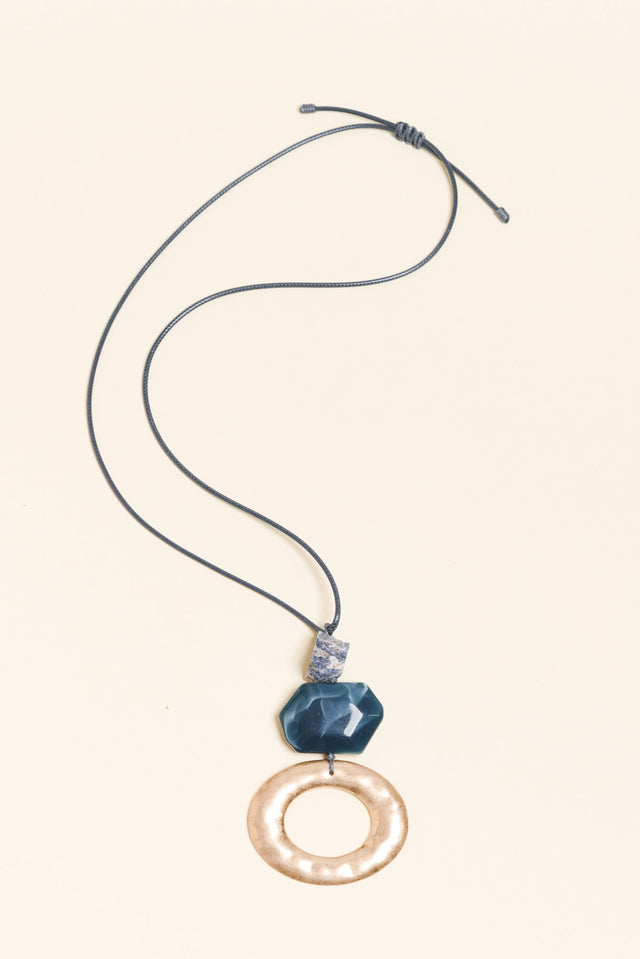 Tyra Blue Stone Pendant Necklace image 1