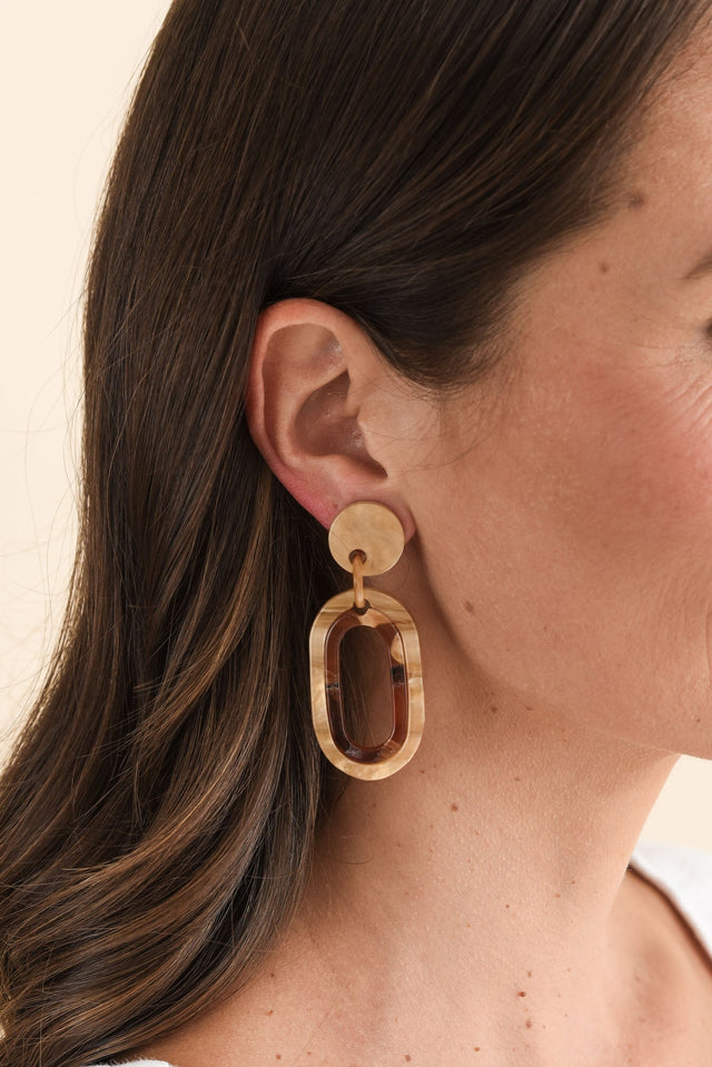 Via Bronze Oval Drop Earrings image 2