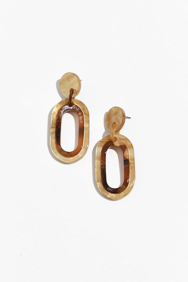 Via Bronze Oval Drop Earrings image 1