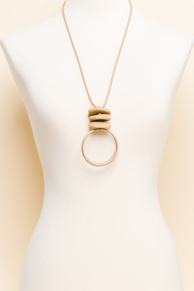 Vicky Gold Circle Pendant Necklace image 2