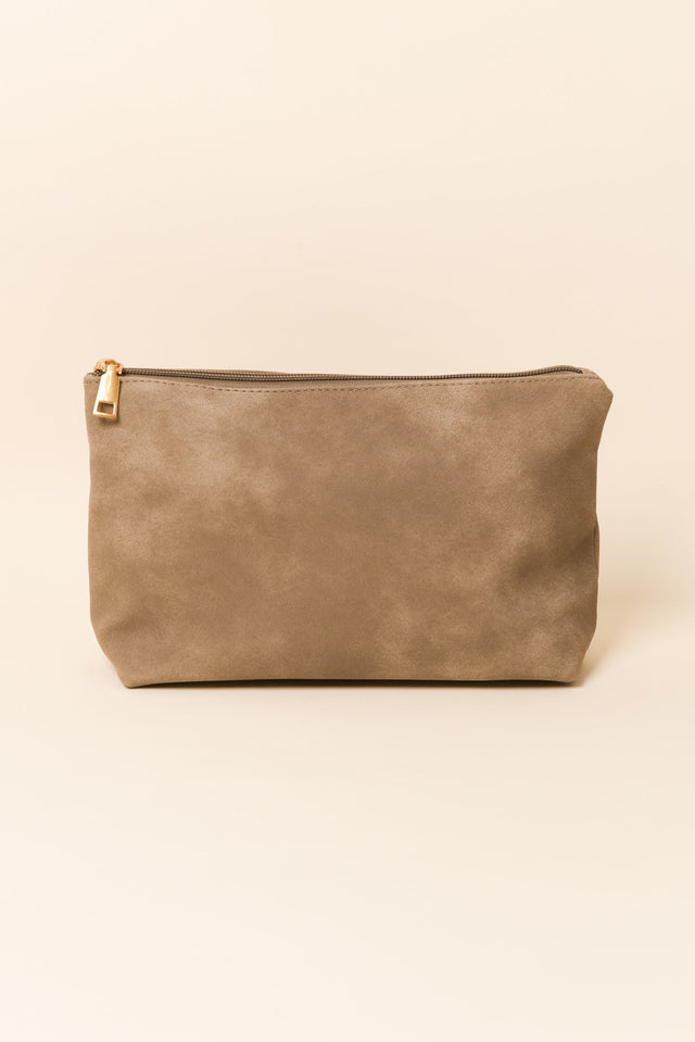 Virginia Taupe Suede Tote Bag image 5