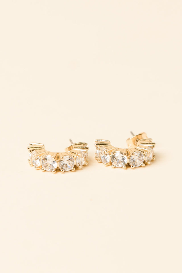 Vittoria Gold Crystal Half Hoop Earrings