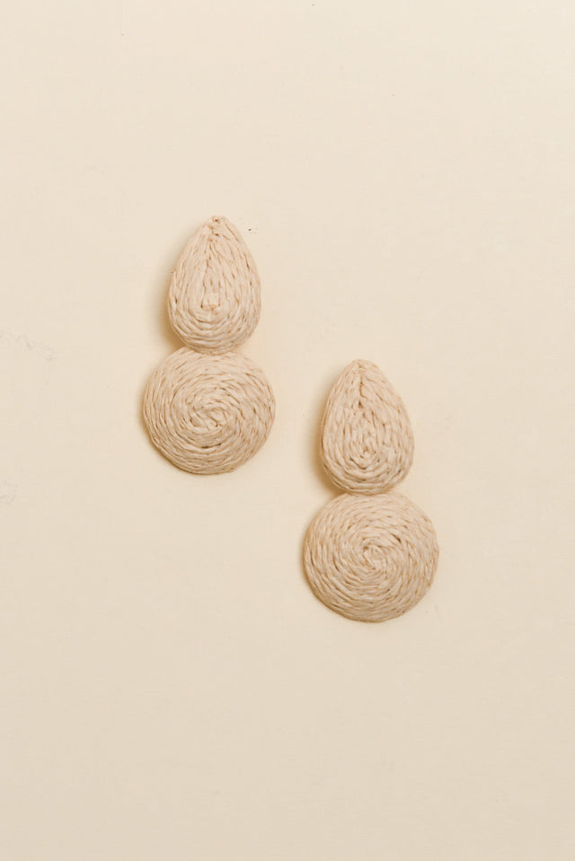 Wendy Natural Woven Drop Earrings image 1