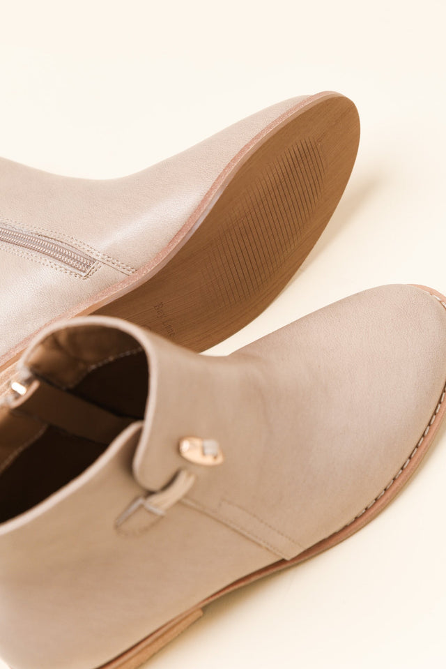 York Beige Leather Toggle Boot image 3